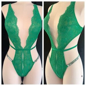 Victoria's Secret Emerald Lace Teddy Medium